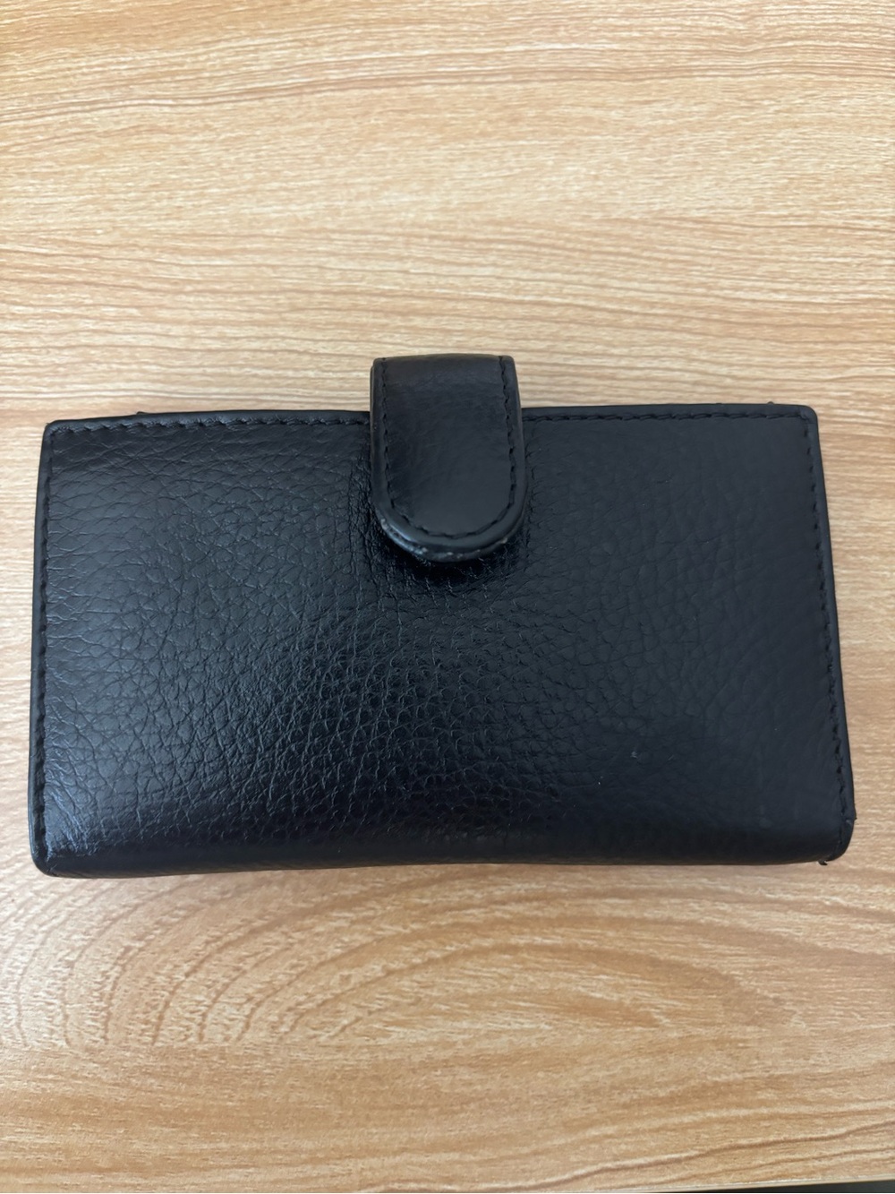 Classic Black Leather Snap Wallet